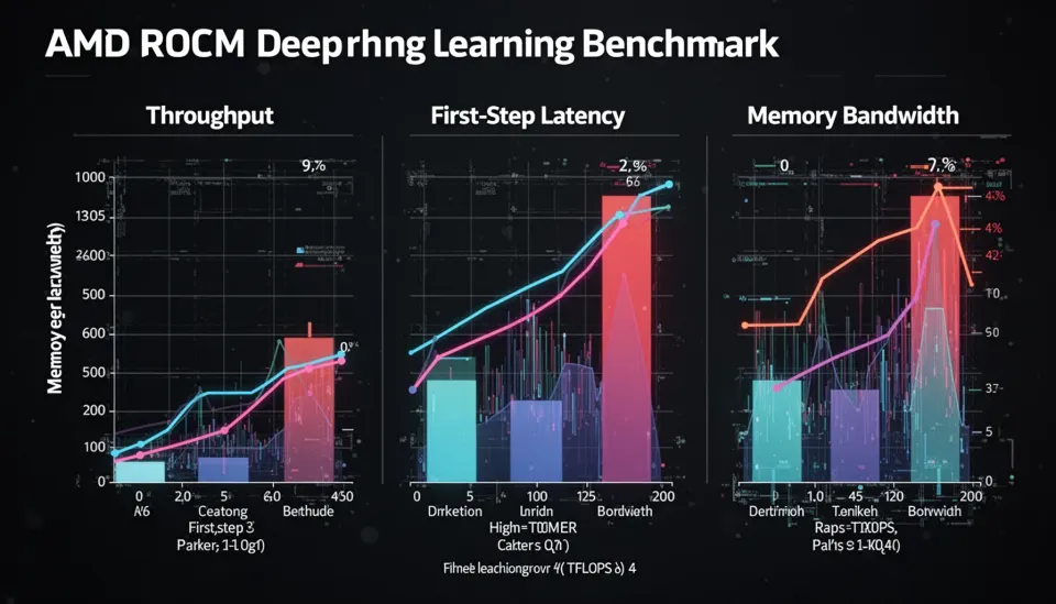 AMD ROCm deep learning benchmark: how throughput, first-step latency, and memory bandwidth compare