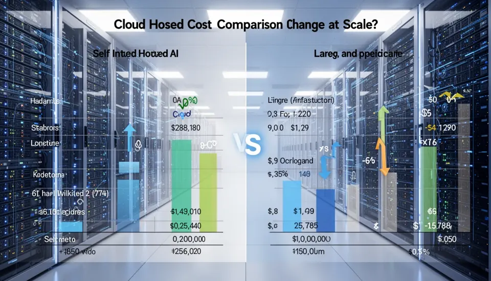 How does the self hosted AI vs cloud cost comparison change at scale?
