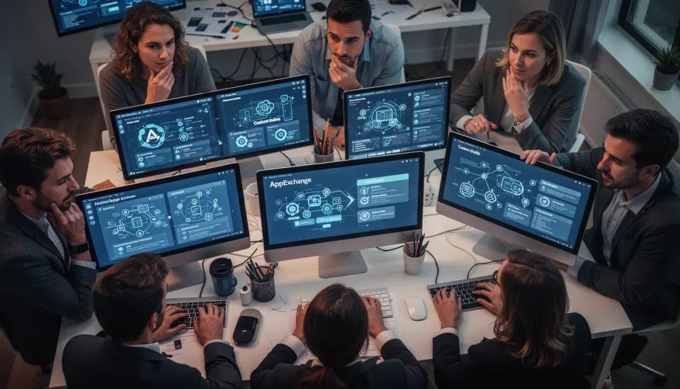 How AppExchange AI agent solutions compare with custom build options